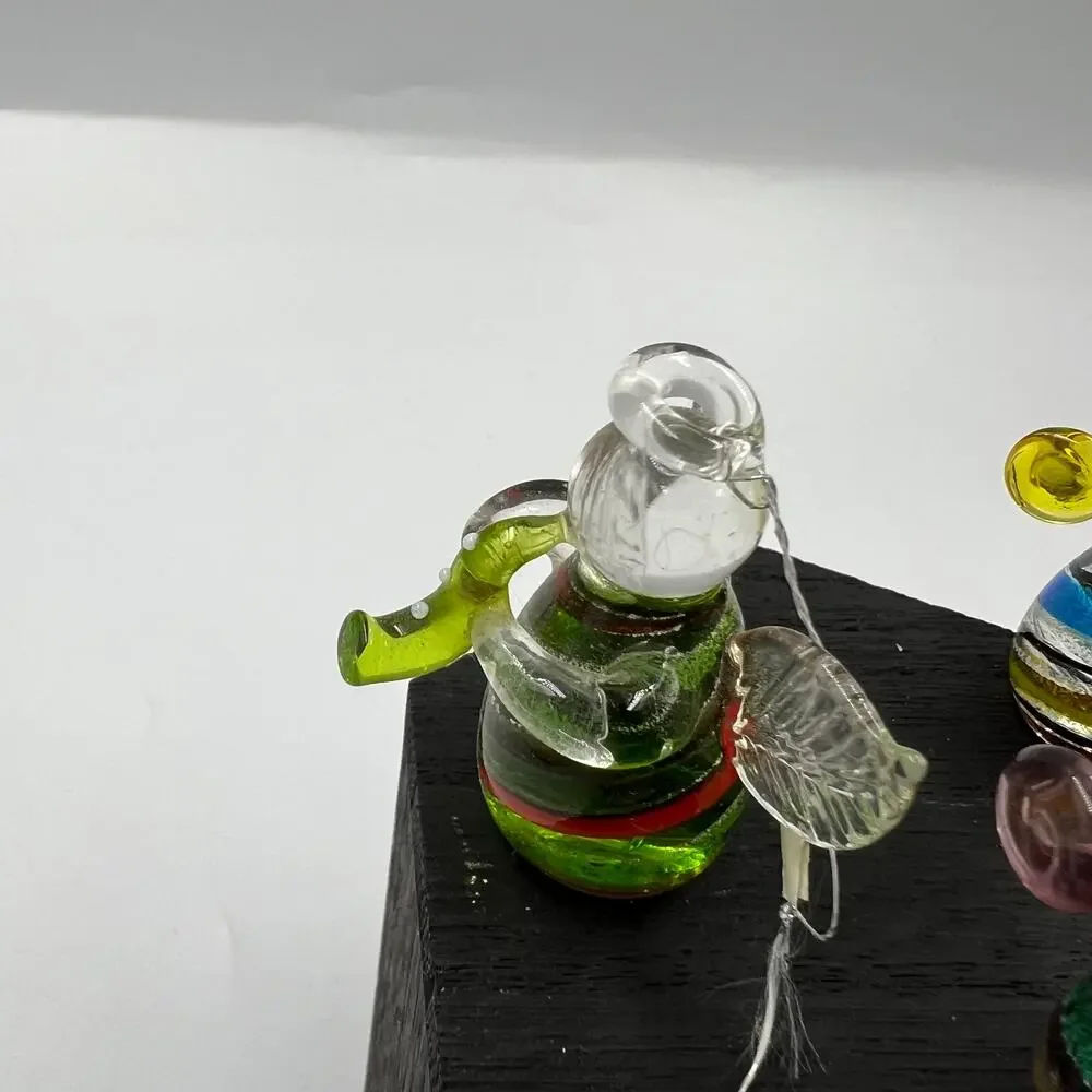 Vintage Hand Blown Mini Instrumental Angel Colorful‎ Figurines Ornaments 3 Piece